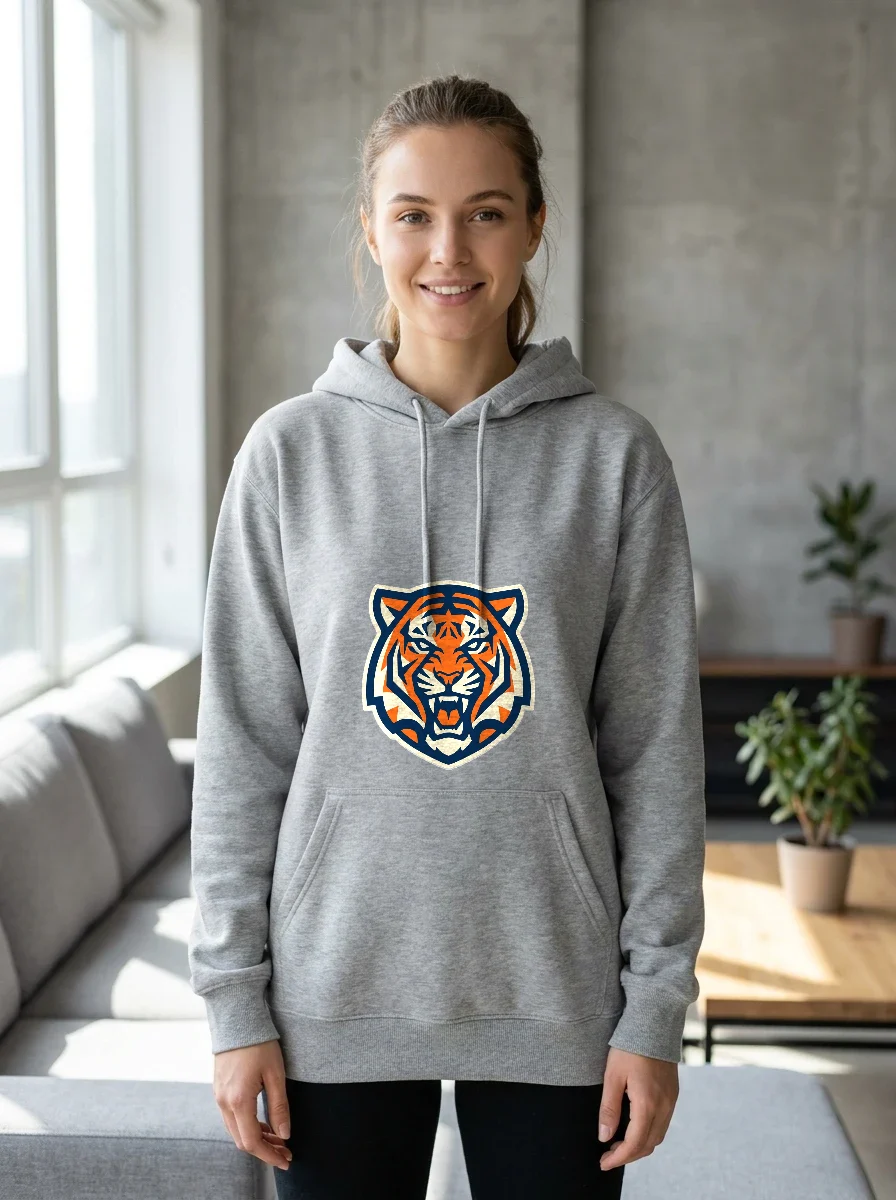 Custom Hoodie, Worn, Athletic Heather