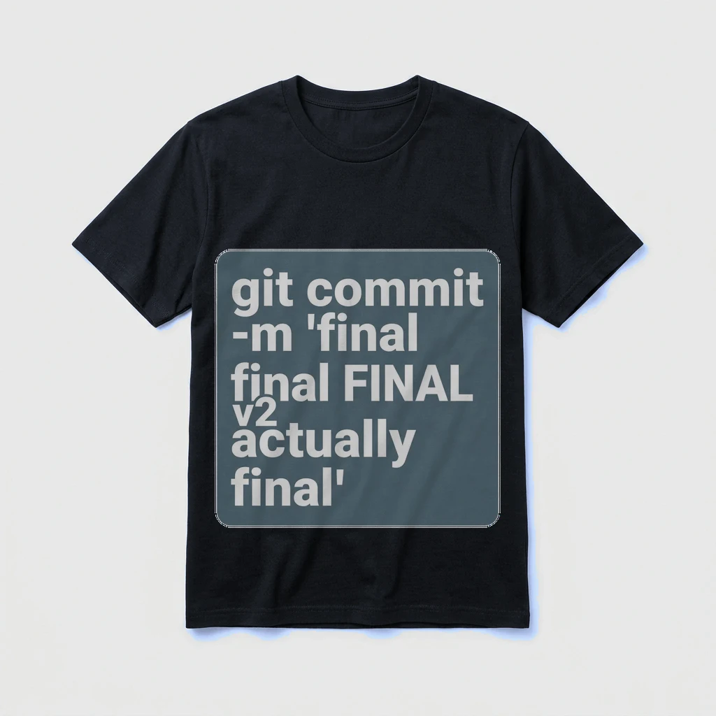 Tee That Says "git Commit -m, Product, Heather Navy