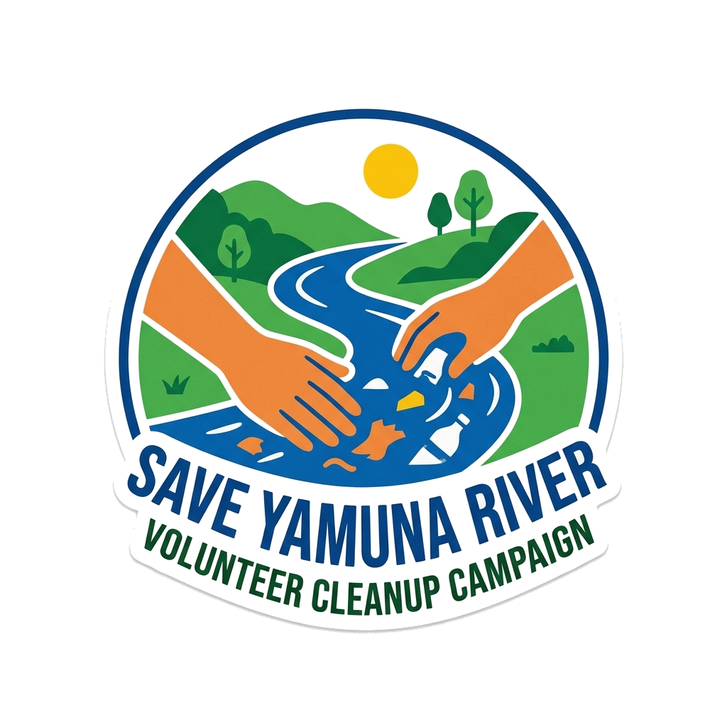 Artwork generated from 'Save Yamuna River volunteer cleanup campaign tee'
