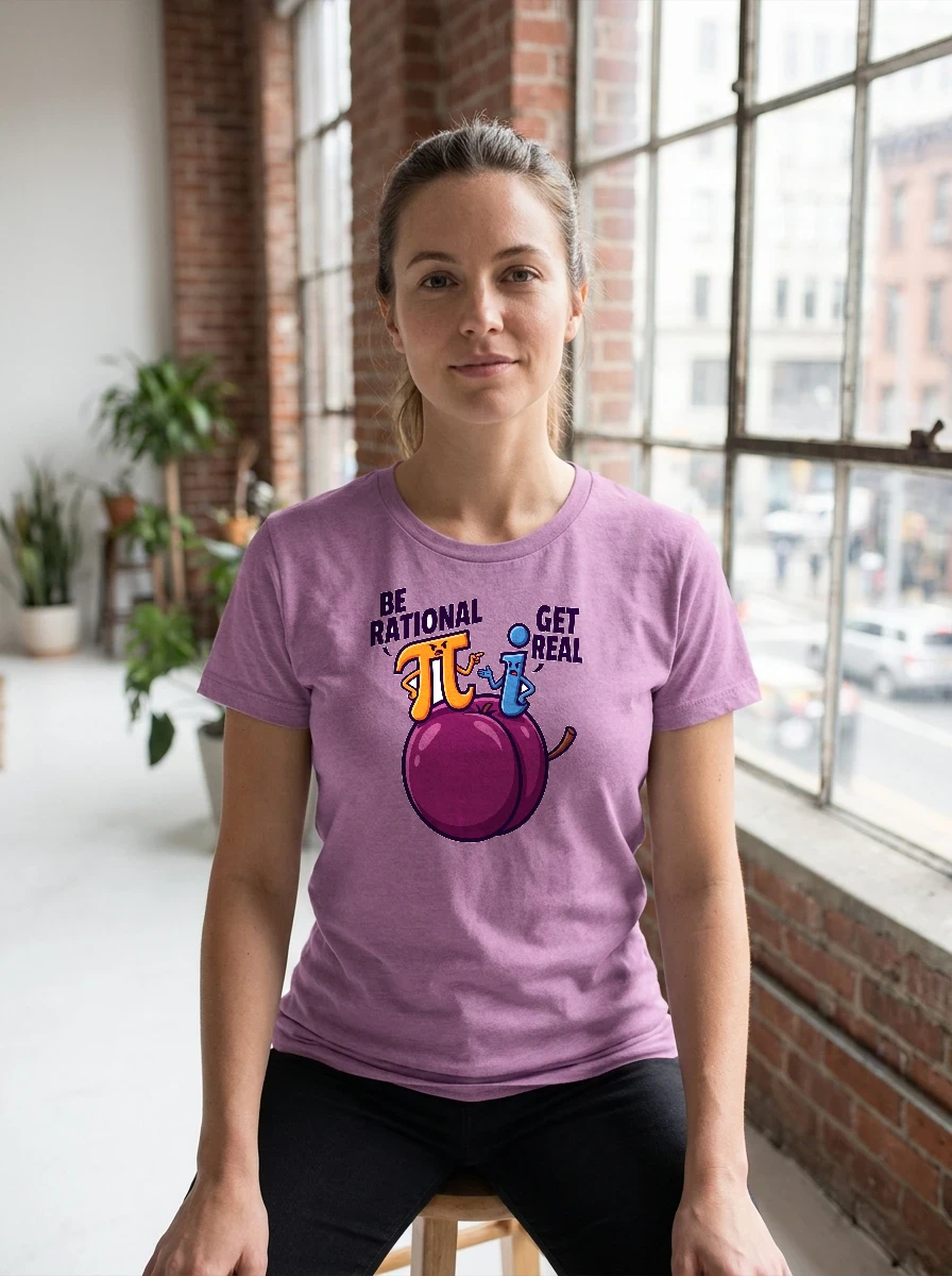 Tee That Says "be Rational" "get, Worn, Heather Orchid