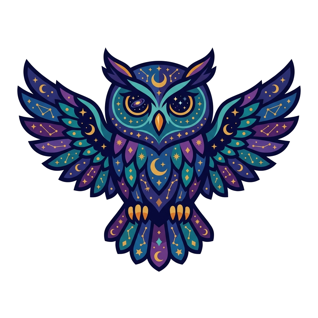 Cosmic Owl Tshirt — artwork