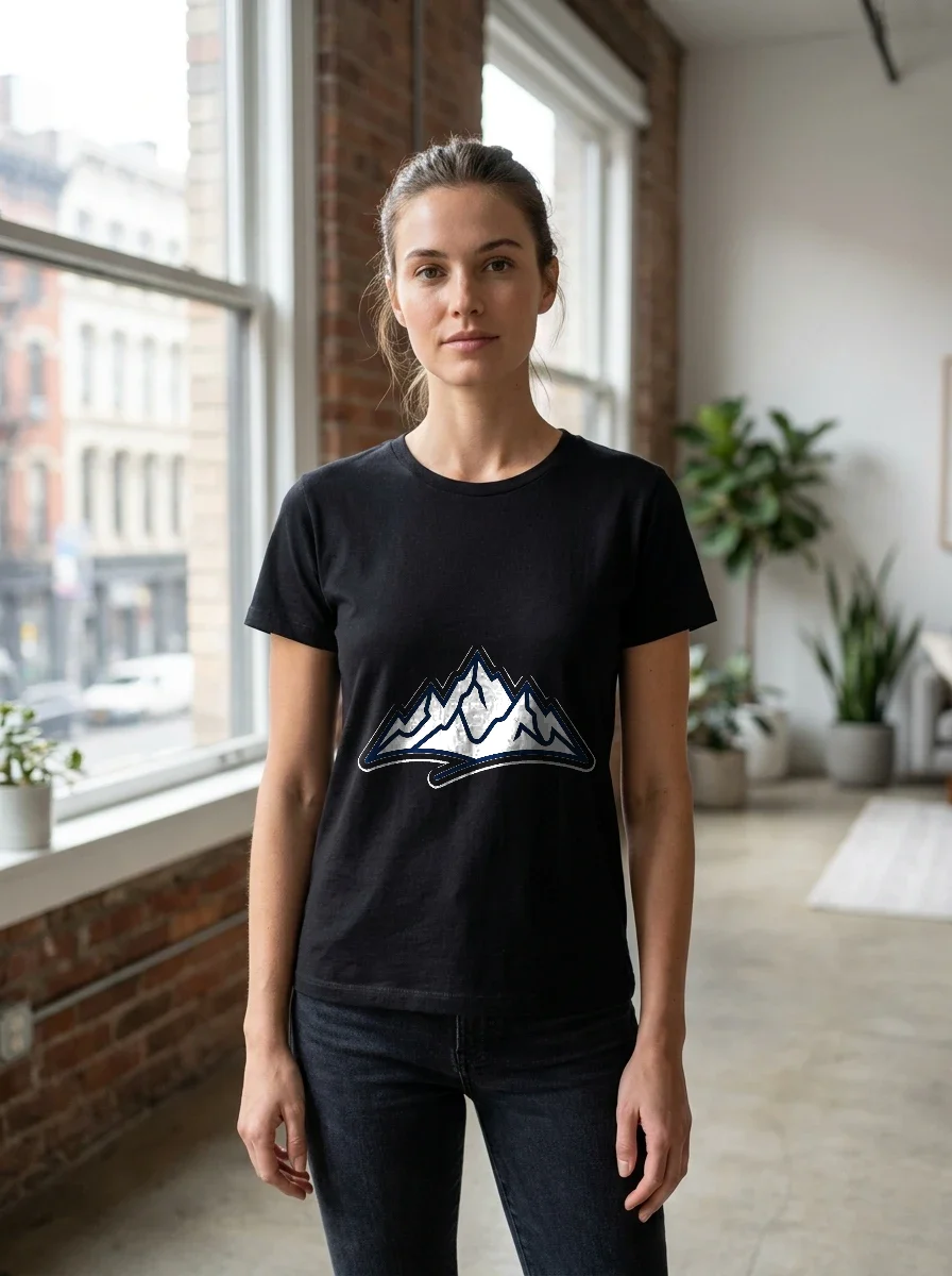 Minimalist Mountain Line Art Tee