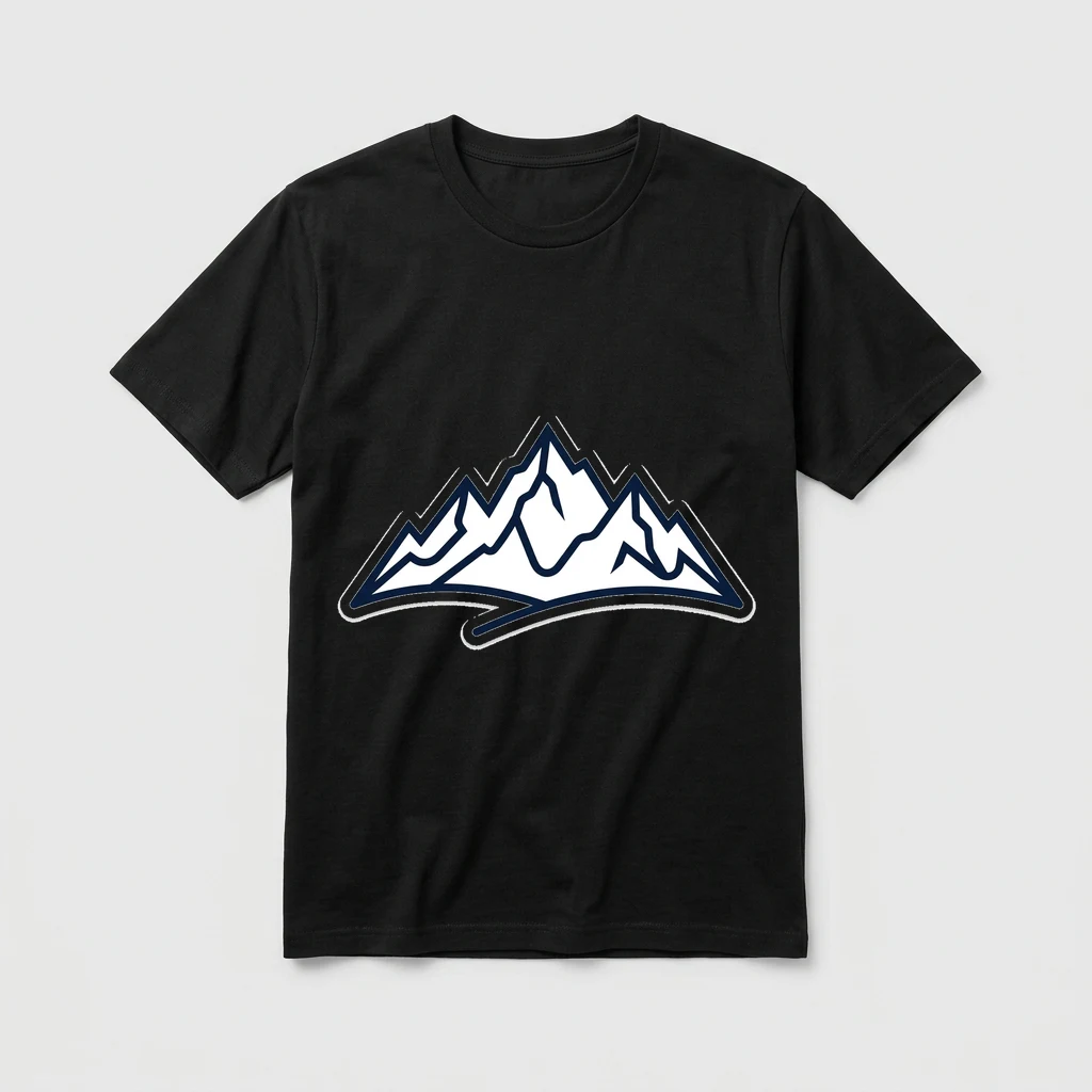 minimalist mountain line art tee