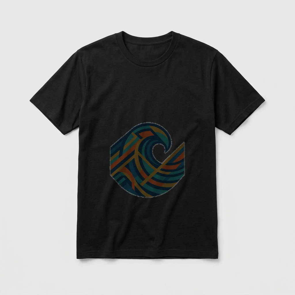 Abstract Geometric Wave Pattern T-shirt