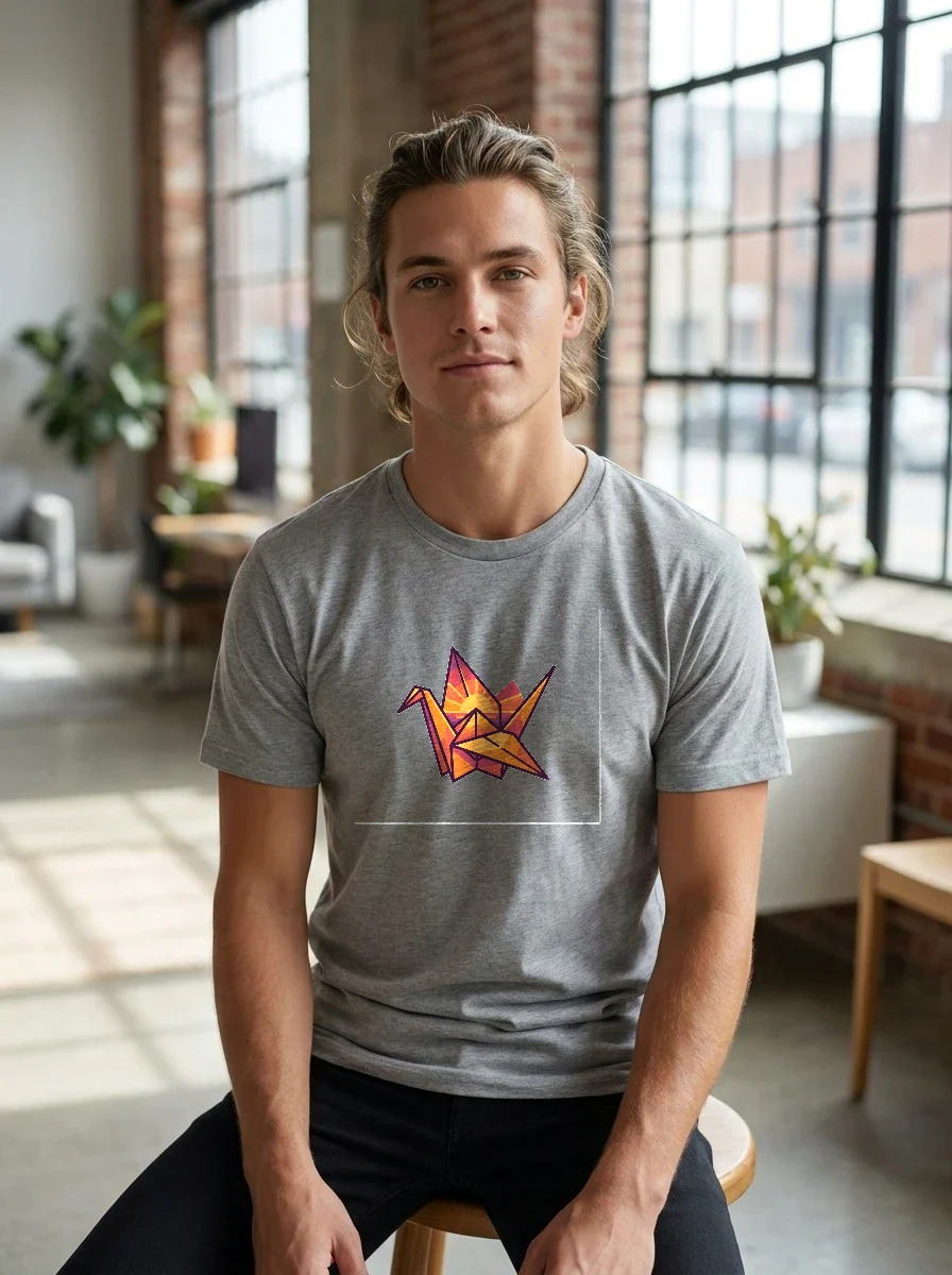 Origami Crane Sunset Tee