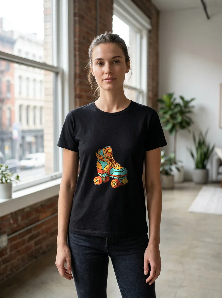 Retro Roller Skate, Pastel T-shirt