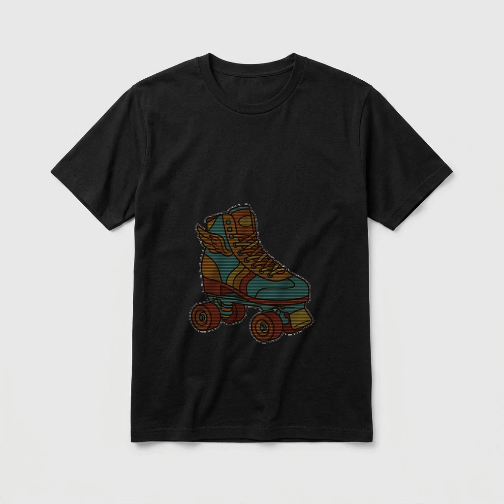 Retro Roller Skate, Pastel T-shirt