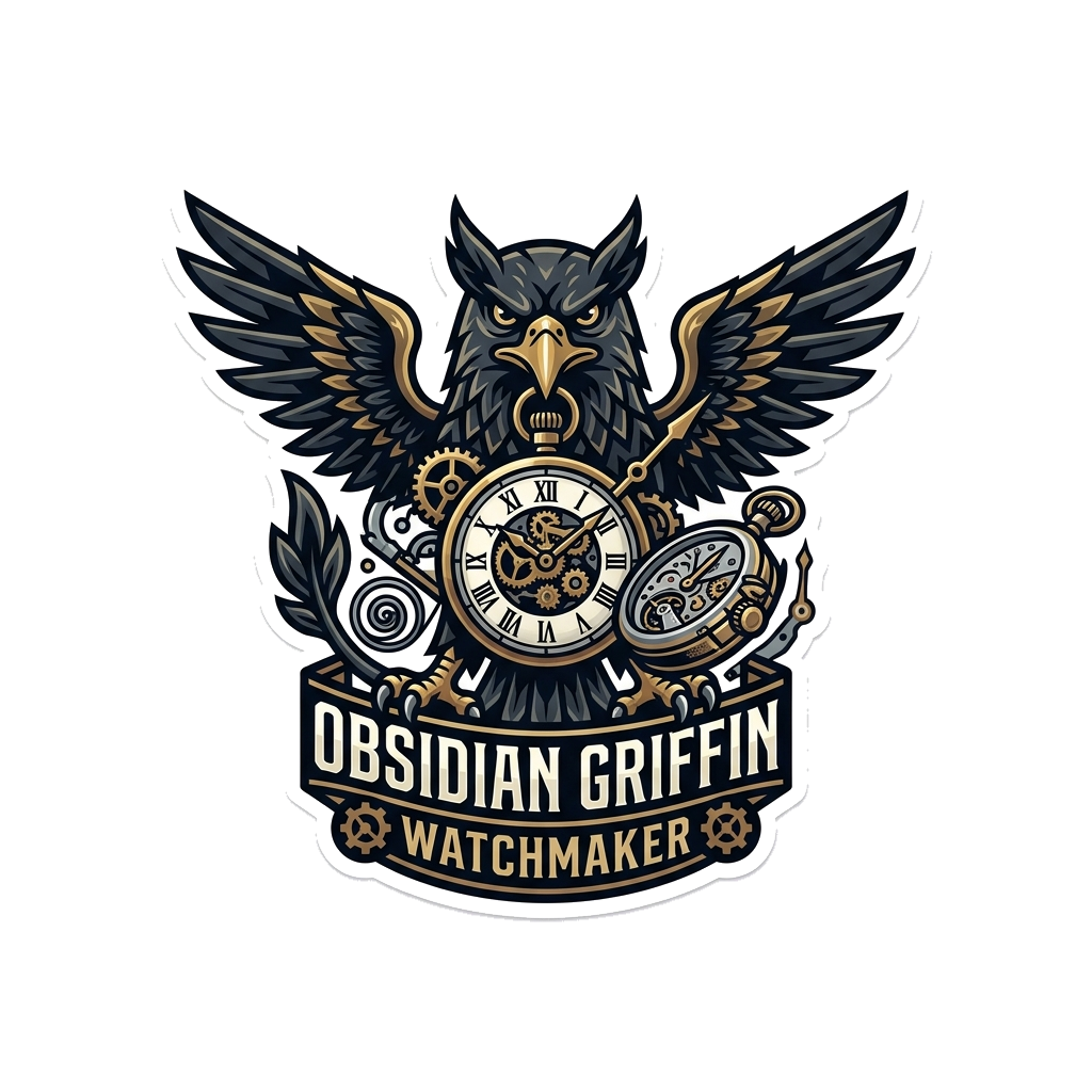 Obsidian Griffin Watchmaker Tshirt — artwork
