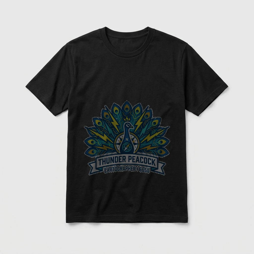Thunder Peacock Cartographer Tshirt