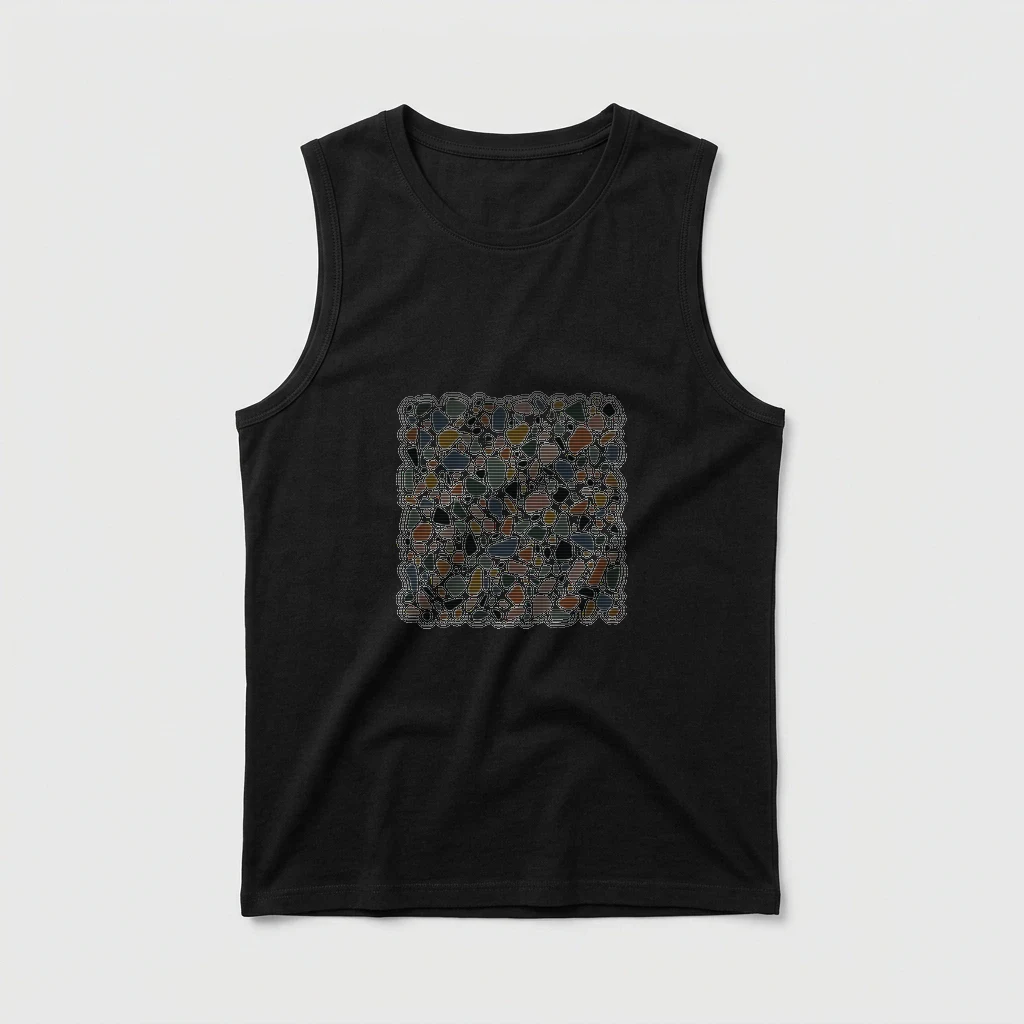 Abstract Terrazzo Speckle Pattern Tank Top