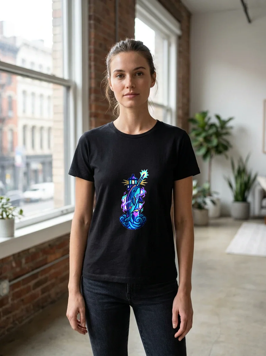 Plasma Narwhal Lighthouse Tshirt