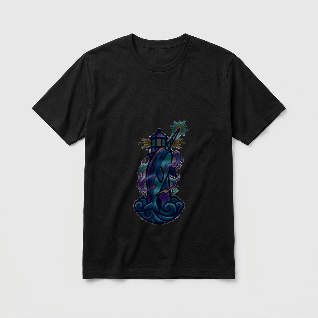 Plasma Narwhal Lighthouse Tshirt