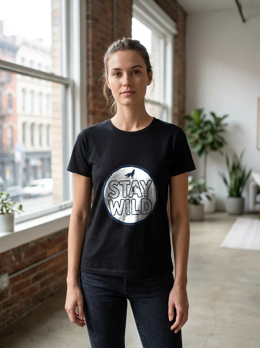 Bold Typographic Stay Wild T-shirt