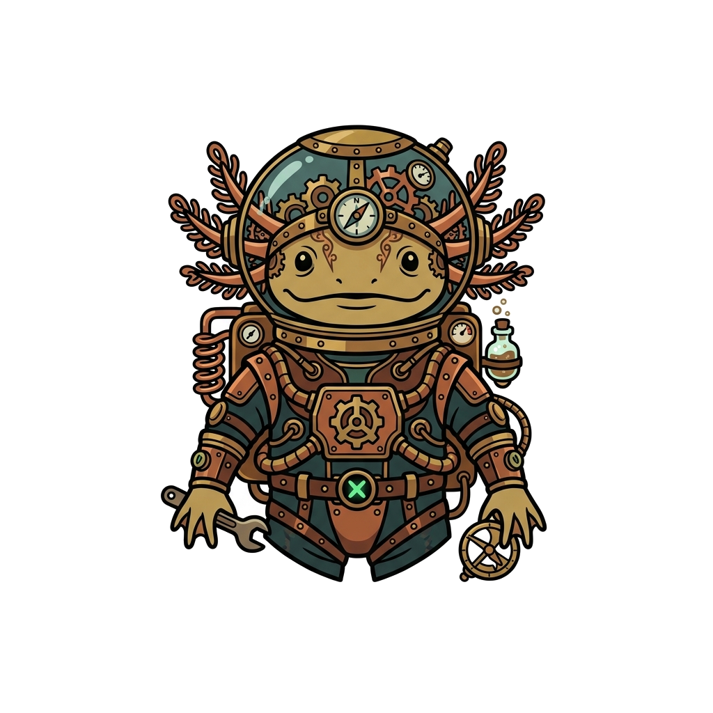 Steampunk Axolotl Astronaut Hoodie — artwork