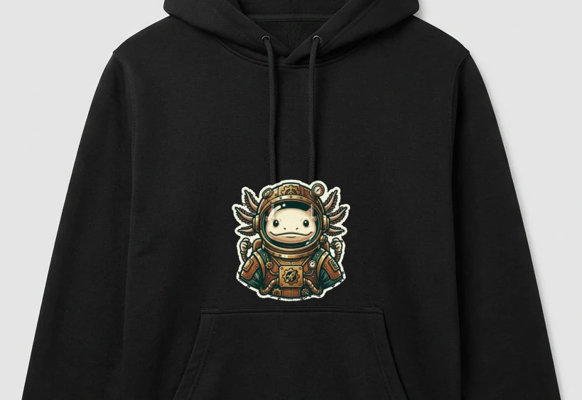 Steampunk Axolotl Astronaut Hoodie — artwork