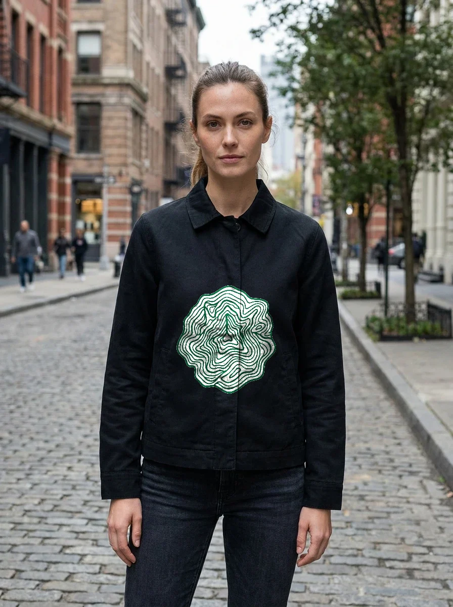 Mountain Range Topographic Contour Lines Jacket