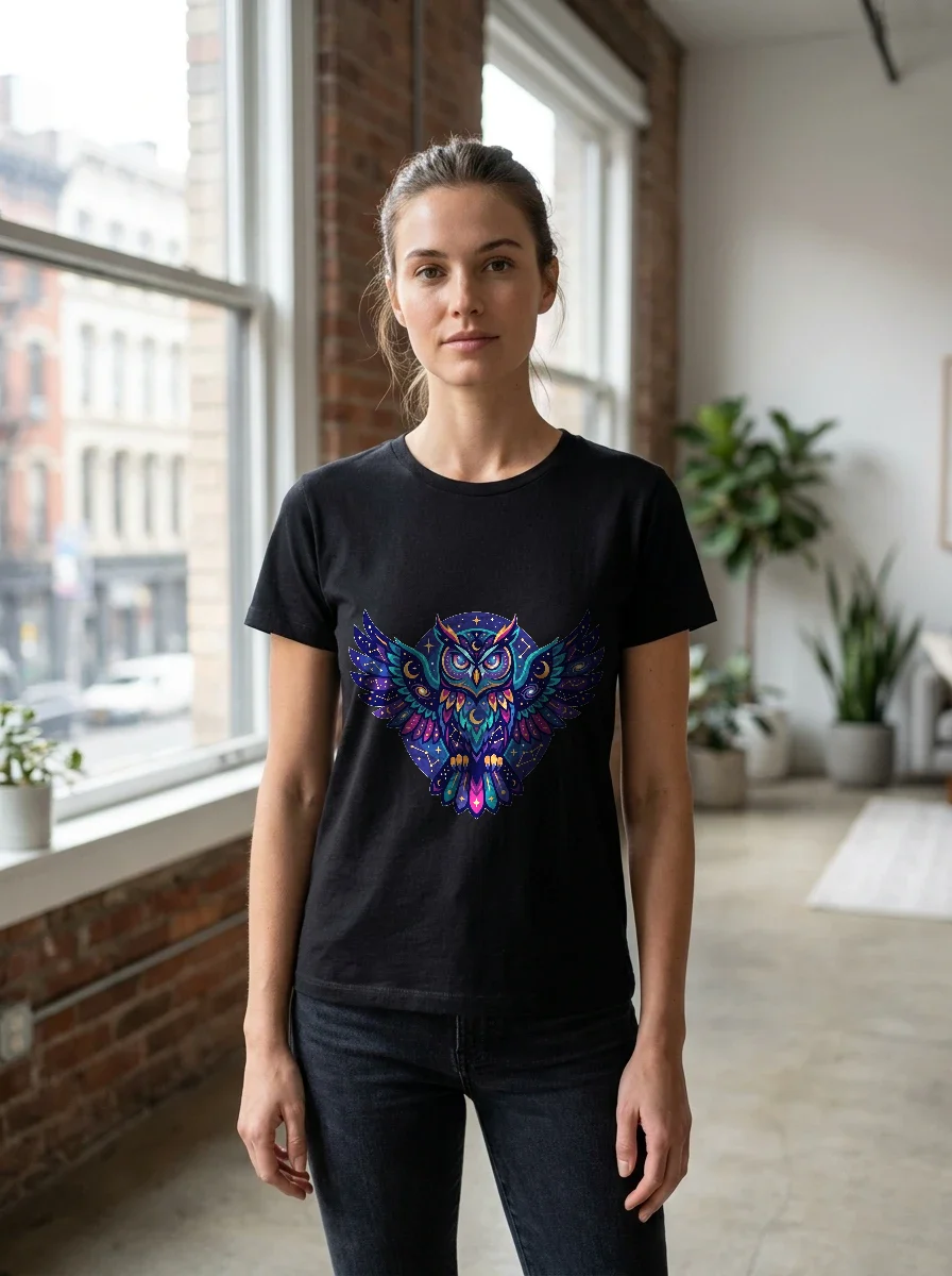 Cosmic Owl Graphic Tshirt