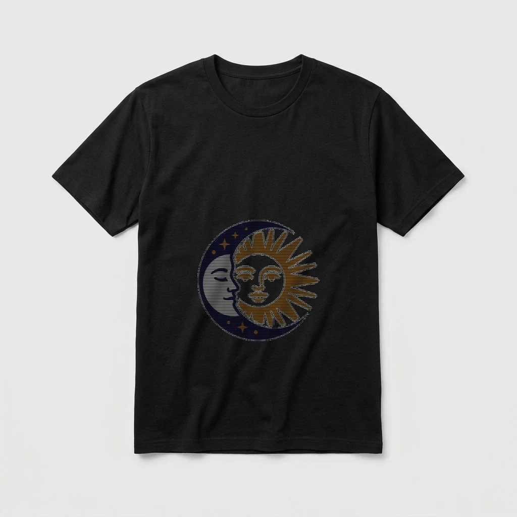 Minimalist Sun and Moon Duality T-shirt