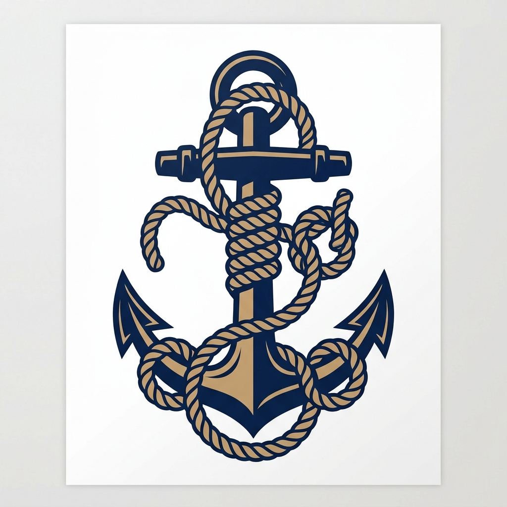 Navy Nautical Anchor Rope Sweatshirt — artwork
