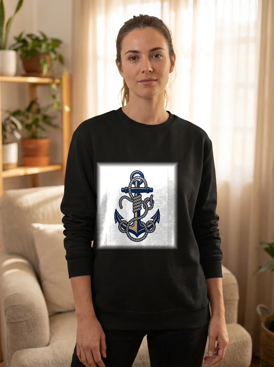 Navy Nautical Anchor Rope Sweatshirt