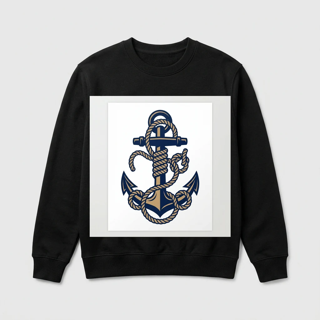 navy nautical anchor rope sweatshirt