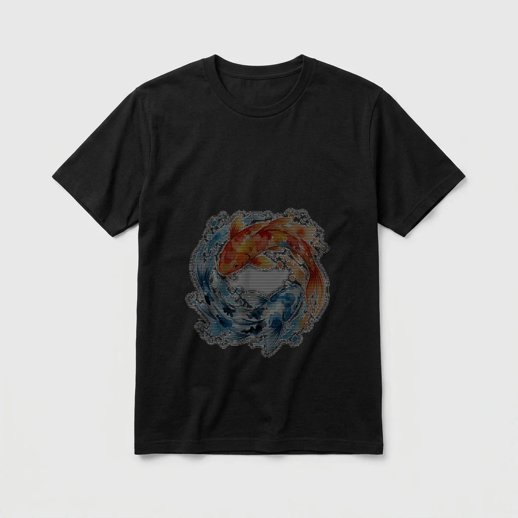 Watercolor Koi Fish Swirl T-shirt