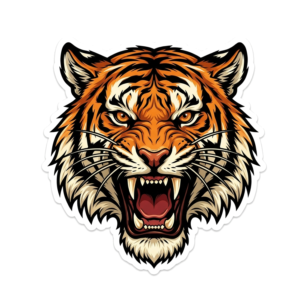 Roaring Tiger Head Hoodie — artwork