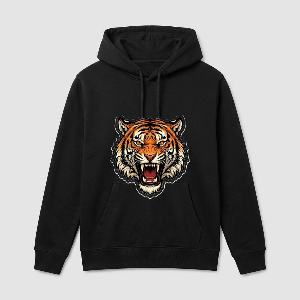 roaring tiger head hoodie