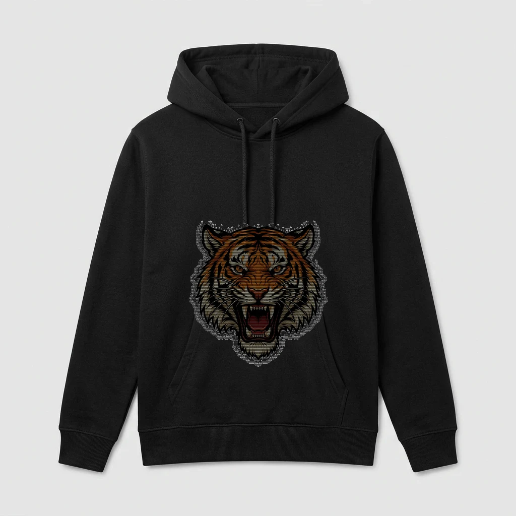 Roaring Tiger Head Hoodie