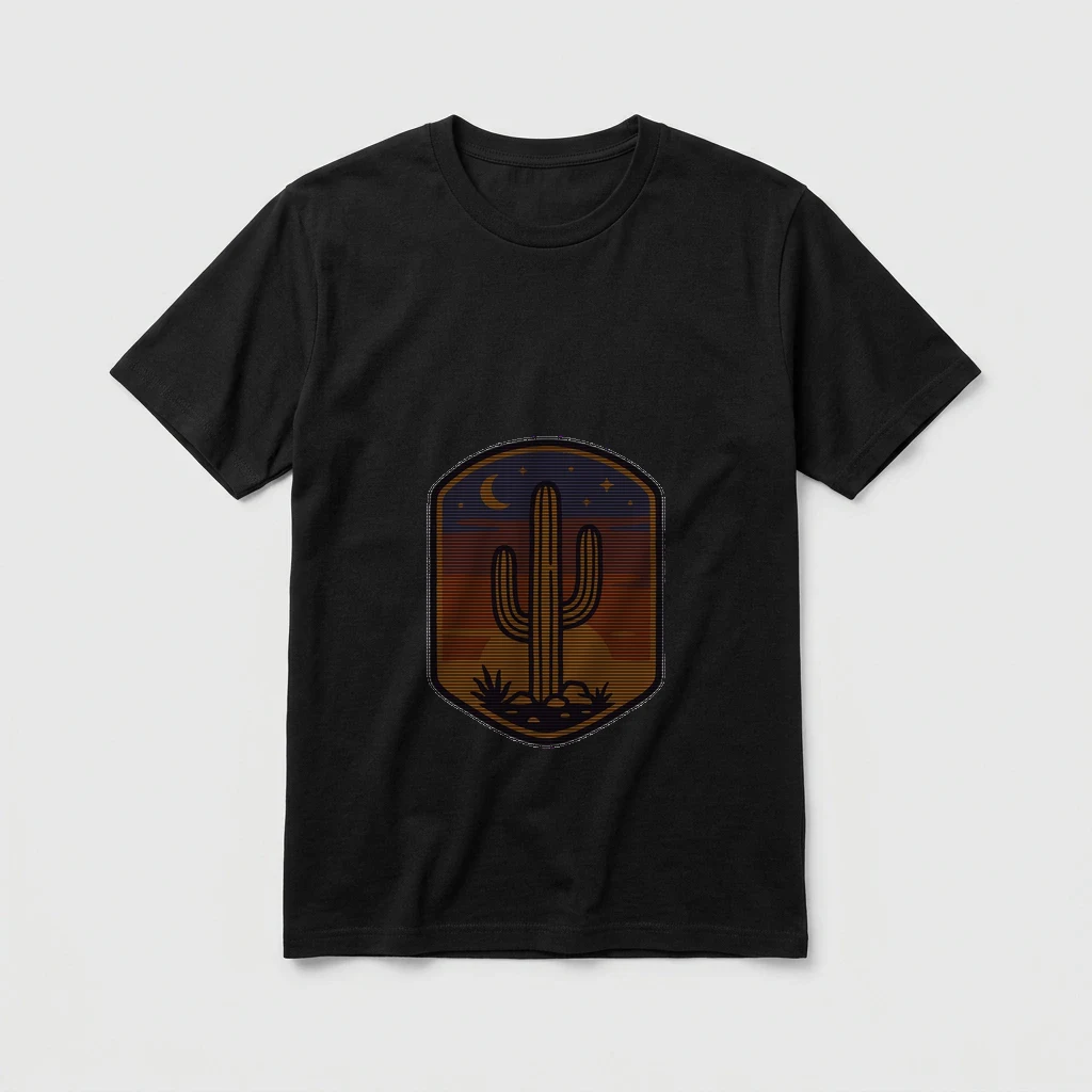 Desert Cactus at Dusk, Muted Tones
