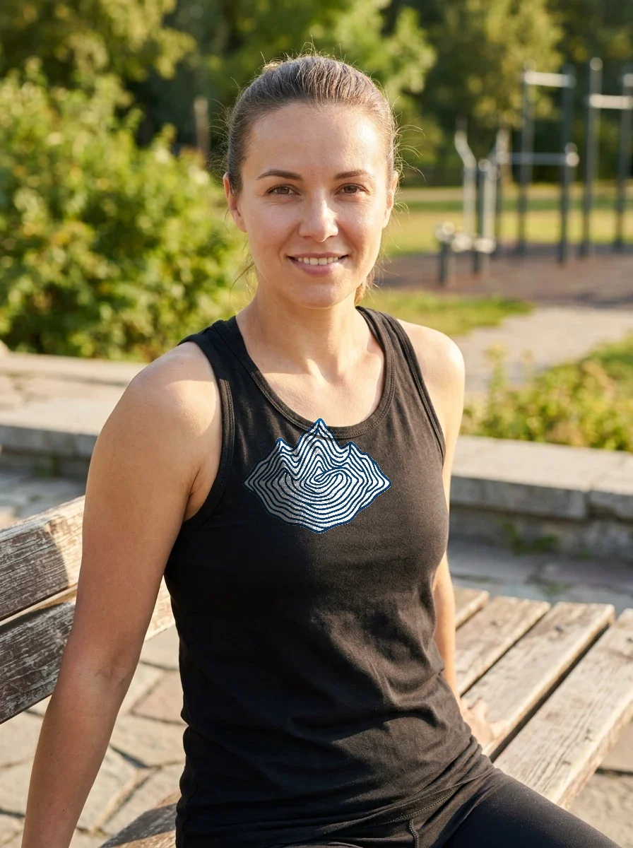 Mountain Range Topographic Contour Lines Tank