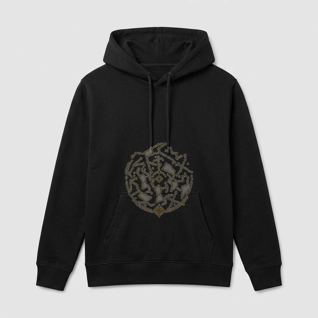 Constellation Star Map, Gold Lines Hoodie