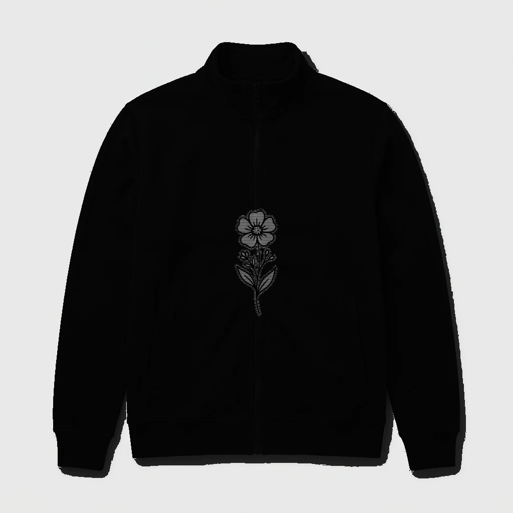 Minimalist Wildflower Botanical Line Art Jacket