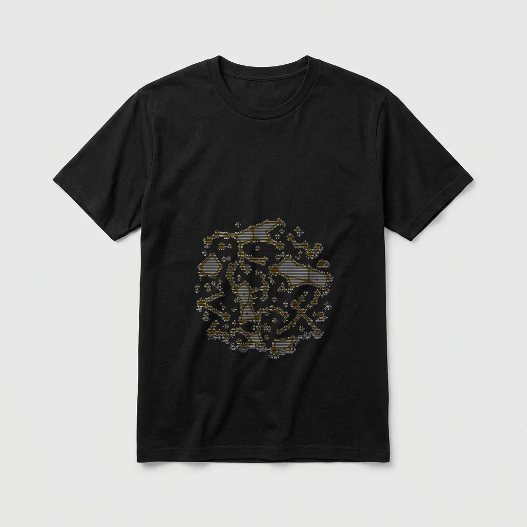 Constellation Star Map, Gold Lines T-shirt