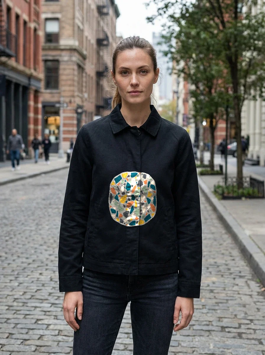 Abstract Terrazzo Speckle Pattern Jacket