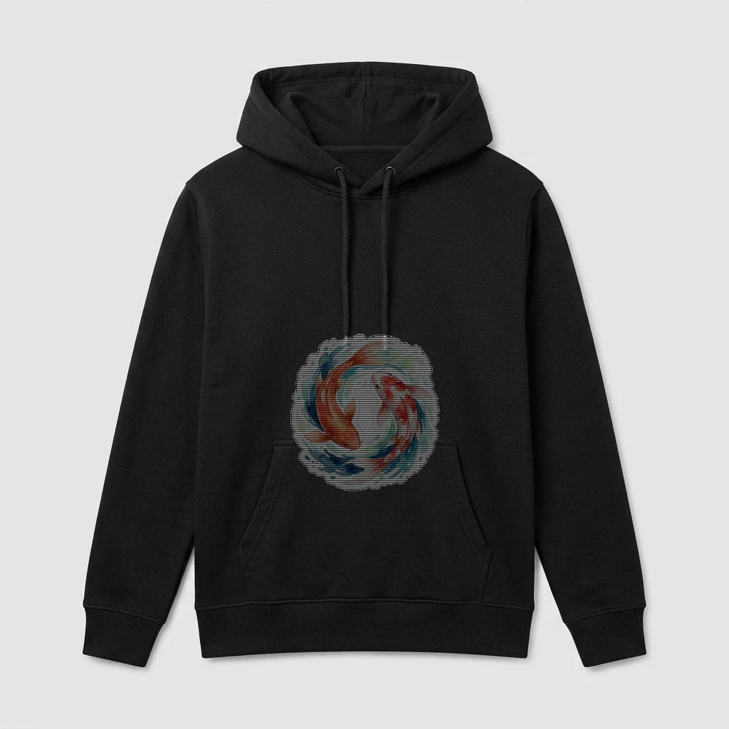 Watercolor Koi Fish Swirl Hoodie
