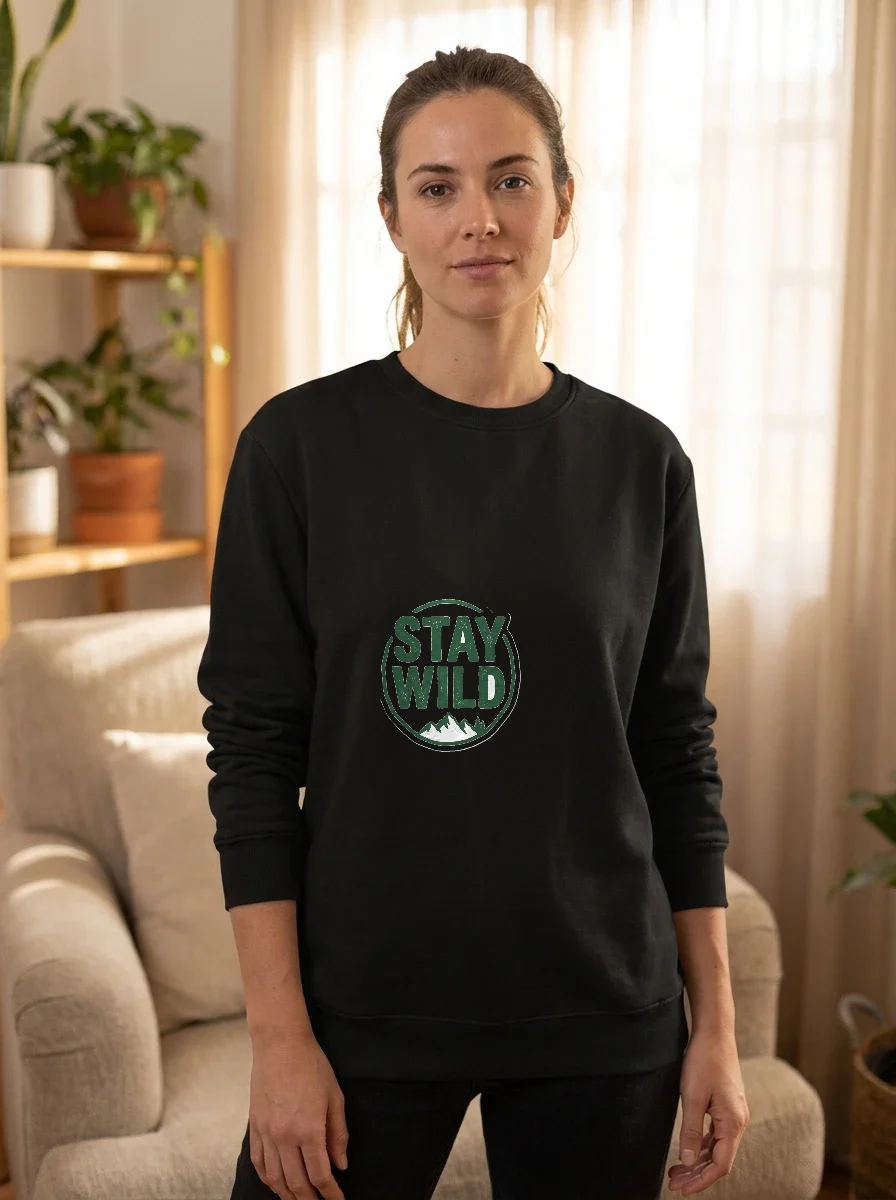 Bold Typographic Stay Wild Sweatshirt