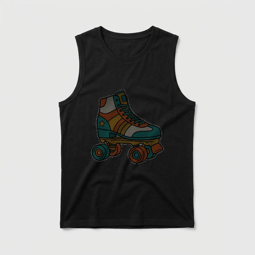 Retro Roller Skate, Pastel Tank Top