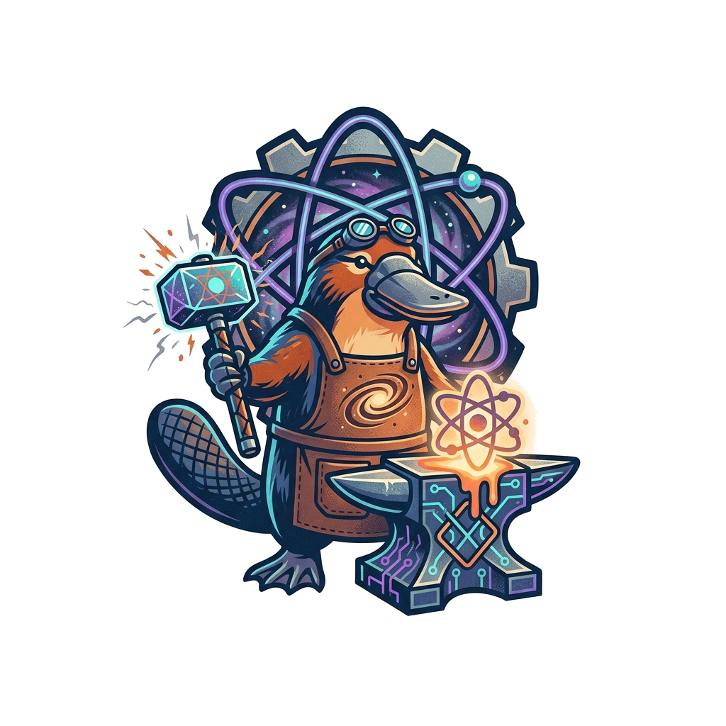Quantum Platypus Blacksmith Hoodie — artwork