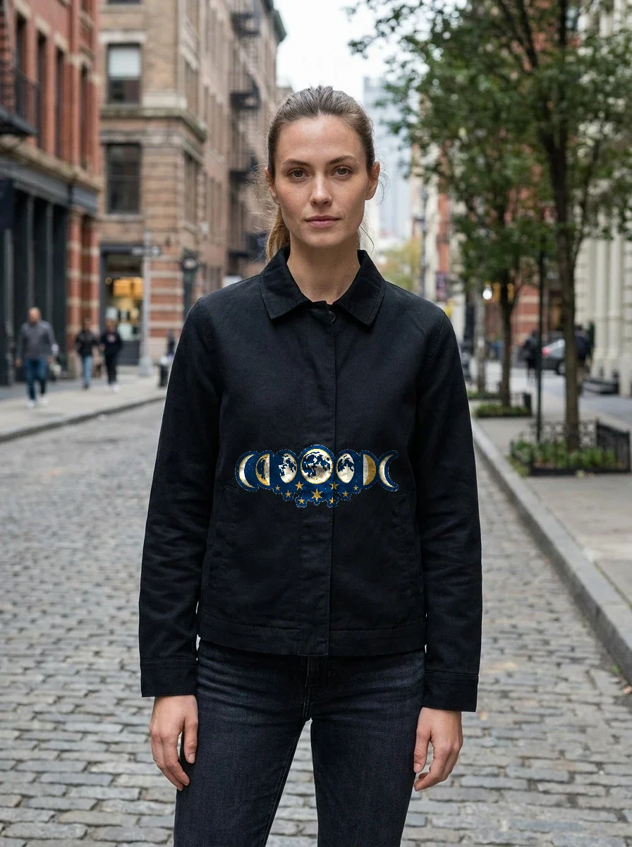 Celestial Moon Phases with Stars Jacket