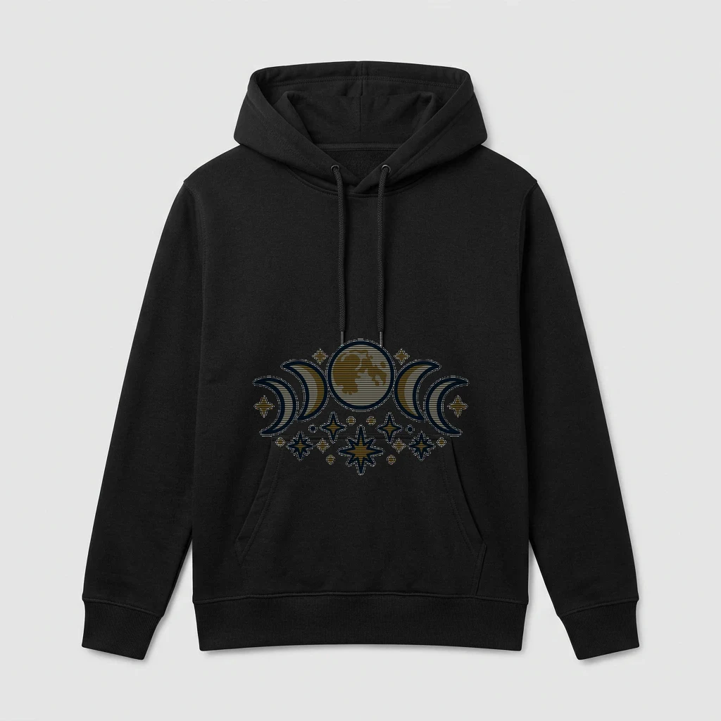 Celestial Moon Phases with Stars Hoodie