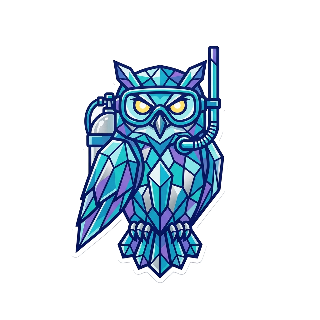 Crystalline Owl Diver Sweatshirt — artwork