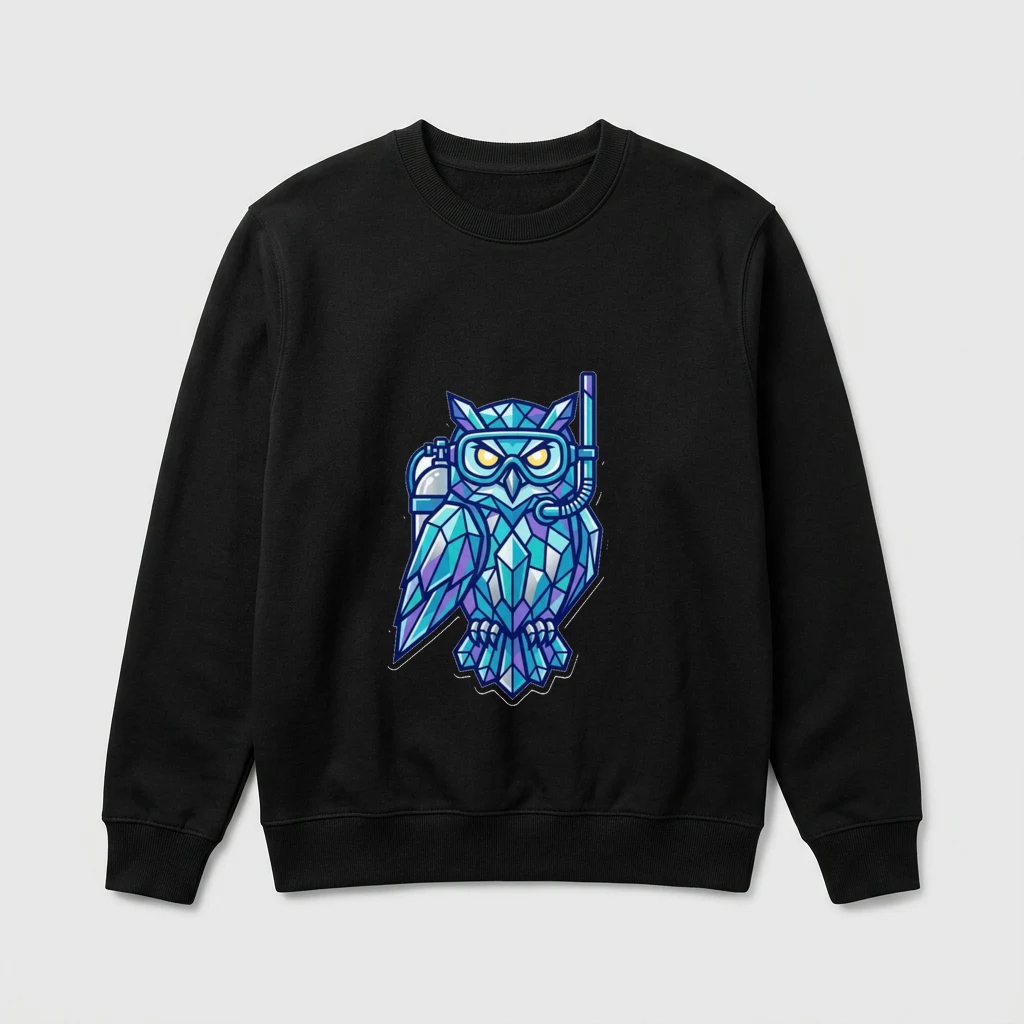 Crystalline Owl Diver Sweatshirt 1209