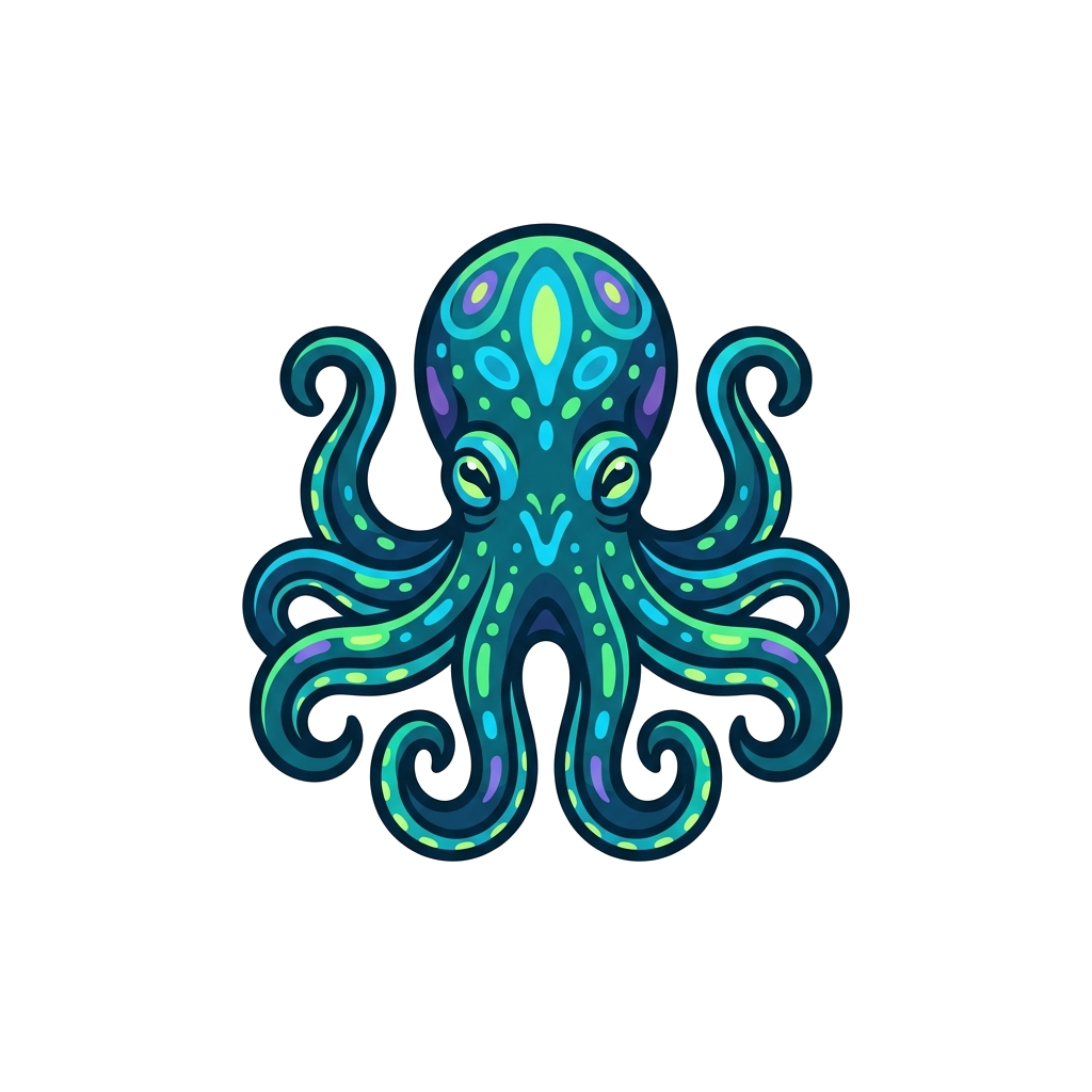 Bioluminescent Octopus Tshirt — artwork