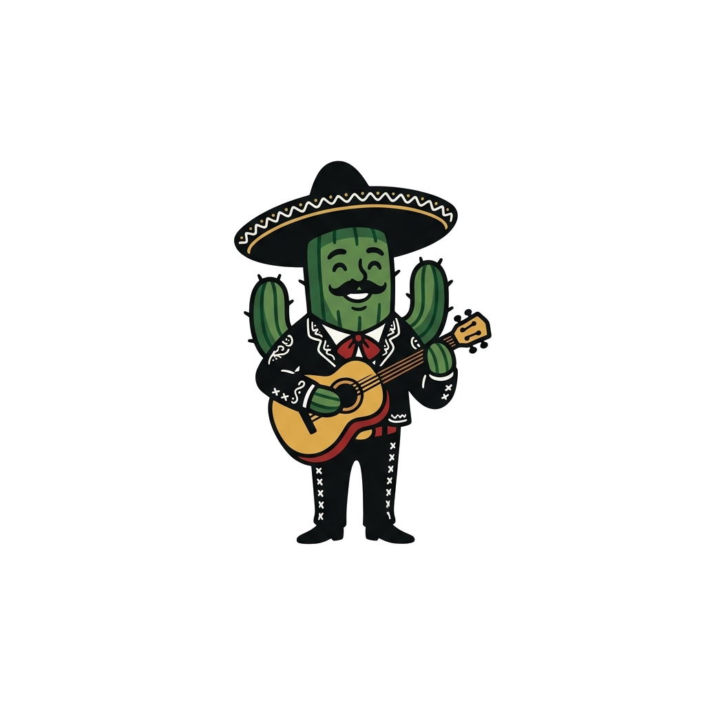 Neon Cactus Mariachi Hoodie — artwork