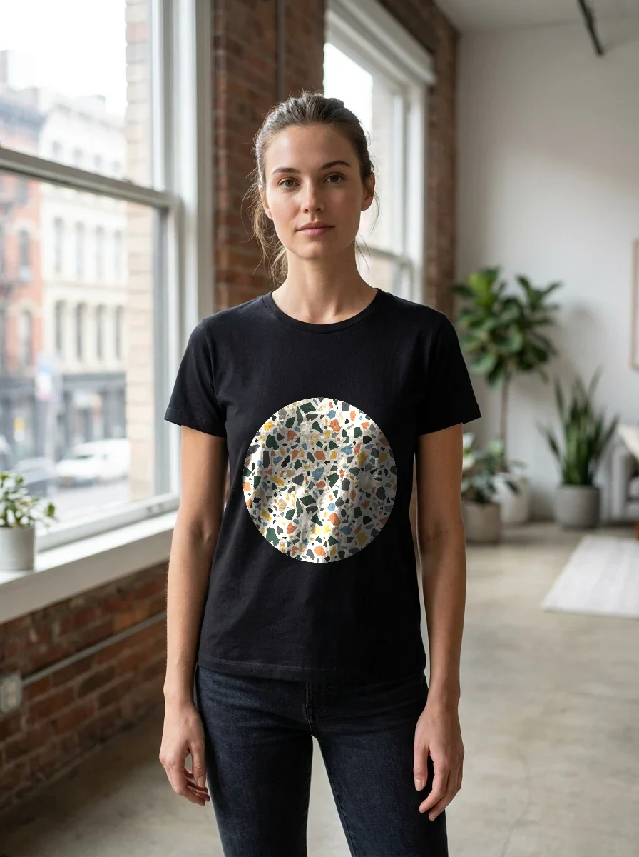 Abstract Terrazzo Speckle Pattern T-shirt