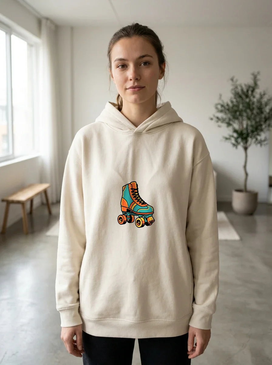 Retro Roller Skate, Pastel Hoodie