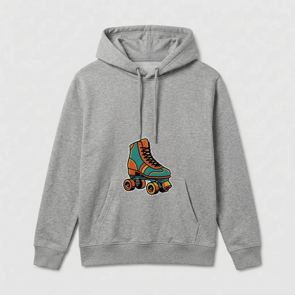 Retro Roller Skate, Pastel Hoodie