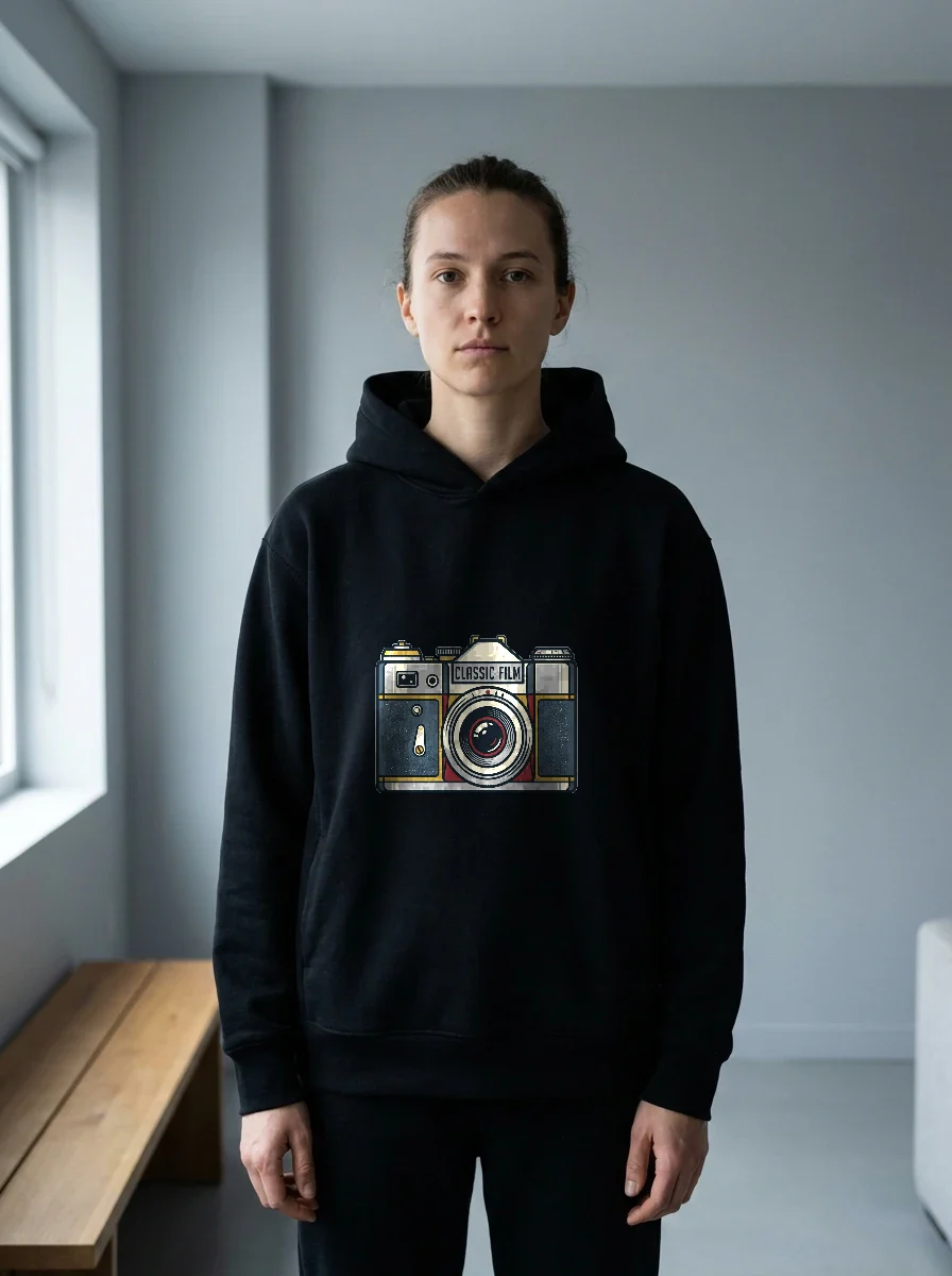 Vintage Film Camera Illustration Hoodie