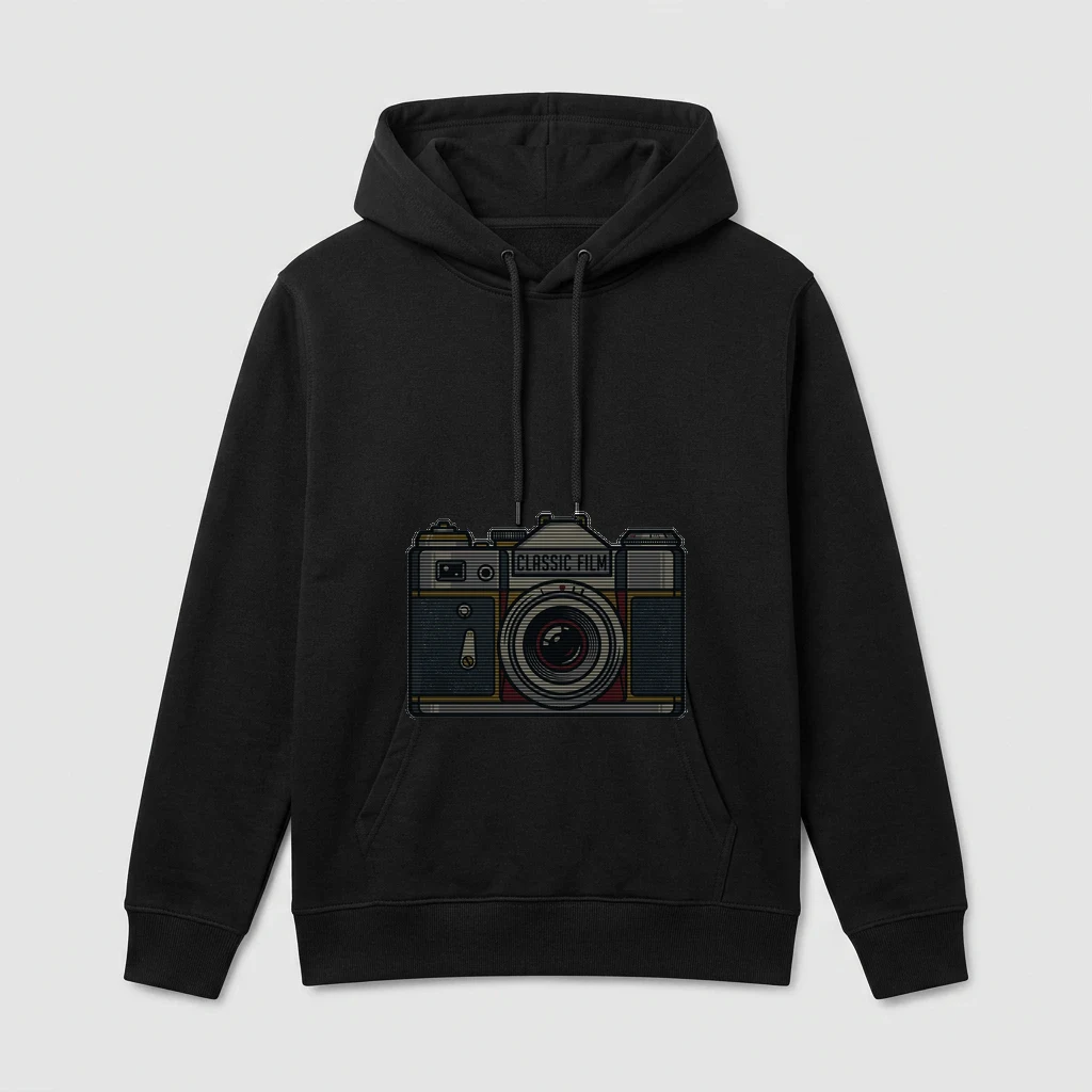 Vintage Film Camera Illustration Hoodie